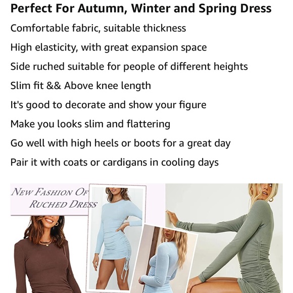 NWT! Ruched, body Con dress - Picture 7 of 9